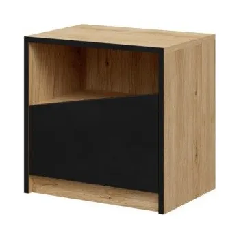 Noční stolek Nábytek PEGAS s.r.o. Noční stolek Asim R7, P dub/černá