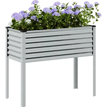 Truhlík Zahradní květináč hnědý 45 x 45 x 88 cm ocelový