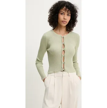 Dámský svetr Bavlněný kardigan Answear.LAB LKC.364LELO.ums zelená 91X, vel. L