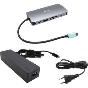 Notebook i-tec USB-C Metal Nano Dock HDMI/VGA with LAN, Power Delivery 100 W + zdroj 100W