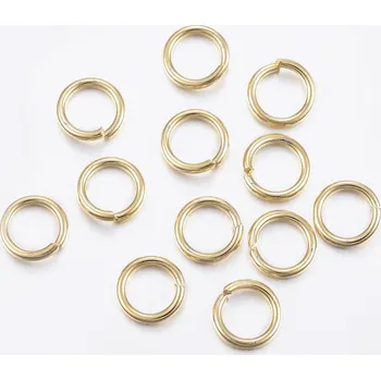 Spojovací pozlacené nerezové kroužky 8 x 0,8 mm - 10 kroužků v balení