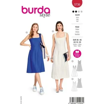 Střih Burda na dámské šaty 5736 -