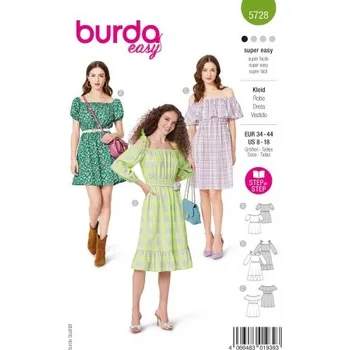 Střih Burda na dámské šaty 5728 -