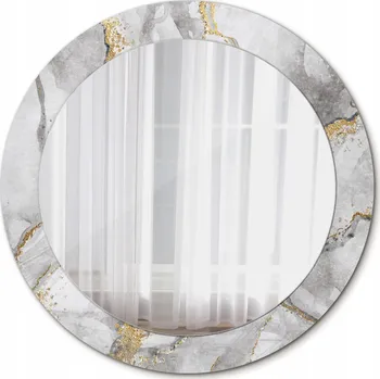 Zrcadlo Moderní Kulaté Zrcadlo s mramorovým vzorem, 70 cm