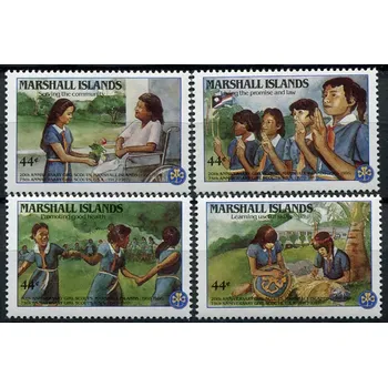 Poštovní známka Marshall Islands (1986) MiNr. 101 - 104 ** - Marshallovy ostrovy - 20 let skautů na Marshallových ostrovech; 75 let skautů ve Spojených státech amerických