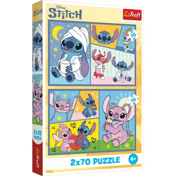 Trefl Puzzle 2x70 Lilo&Stitch - Se Stitchem není nuda 27,5x18cm v krabici 19x29x4cm