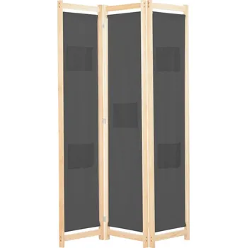 Paraván 4dílný paraván černý 160 x 170 x 4 cm textil