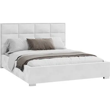 Postel Čalouněná postel APOLLO 140x200 Bílá Trinity s úložným prostorem kovový rošt