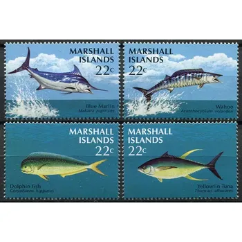 Poštovní známka Marshall Islands (1986) MiNr. 92 - 95 ** - Marshallovy ostrovy - Hlubinný rybolov: ryby