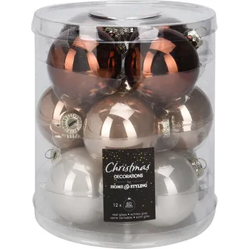 Vánoční ozdoba Ozdoba vánoční COFFEE skleněná d6cm 12ks