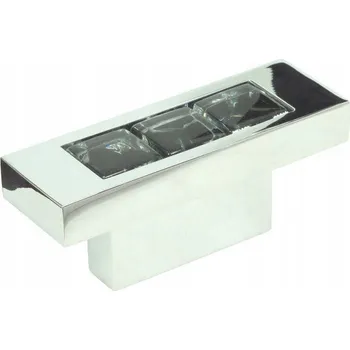 Nábytkové kování Nábytková Úchytka Knopka CHROM ČERNÁ