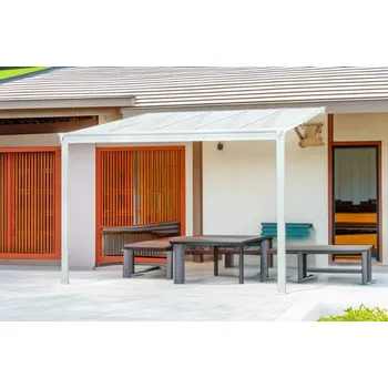 Pergola hliníková pergola LANITPLAST WALL 33 bílá + opál PC