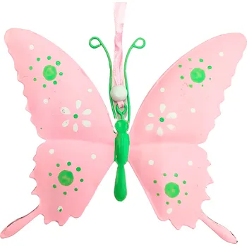 Dekorace, kovová, závěsná, MOTÝL, 14x11,7 cm, 1 kus