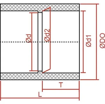 PVC tvarovka - mufna, 2x lepený spoj, 250 mm