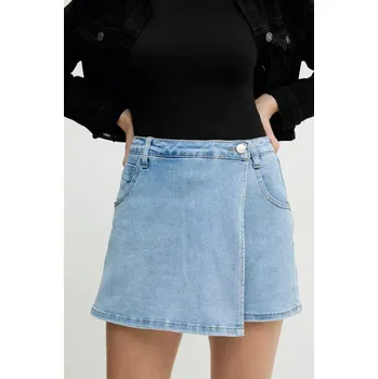 Dámská sukně Džínová kalhotová sukně Answear.LAB modrá barva, medium waist rd2293.FKK 55X, vel. L