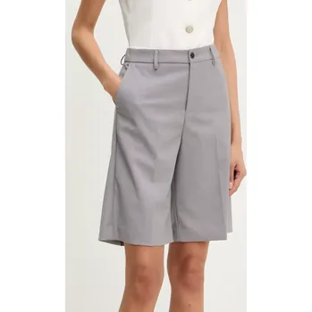Dámské kraťasy Kraťasy Answear.LAB dámské, šedá barva, hladké, high waist ST2578.flk 90X, vel. M