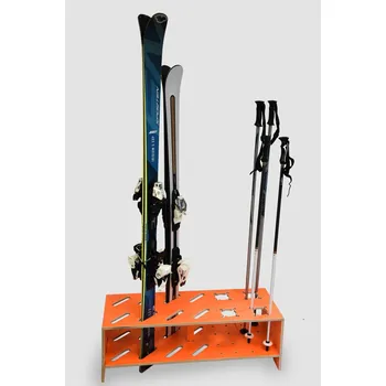Vingo Kombinovaný dřevěný stojan na lyže a hůlky - oranžový Typ: 93 x 35