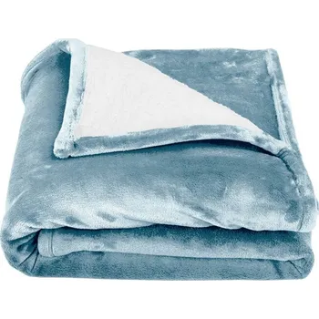 Blancheporte Oboustranná deka sherpa a fleece ledově modrá 120x170 cm