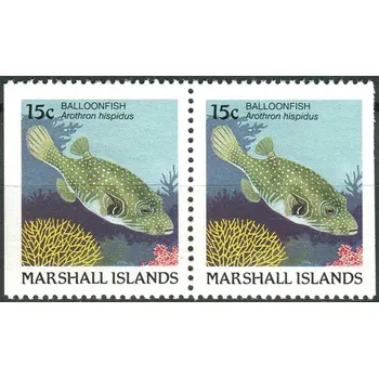 Poštovní známka Marshall Islands (1988) MiNr. 172Dl - 172Dr ** - Marshallovy ostrovy - Ryby - Čtverzubec běloskvrnný (Arothron hispidus)