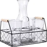 EXCELLENT Sklenice na limonádu s karafou a košíkem sada 6 ks, 1L + 0,45L