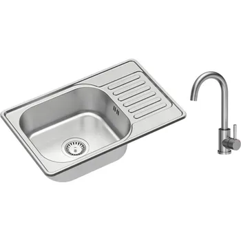 Granitový dřez Quadron Eddie 111 dřezy s baterií ocel/ocel HD111SAT6642_3623500_BS