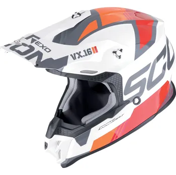 Motodoplněk SCORPION přilba VX-16 EVO AIR Analog white/orange - L