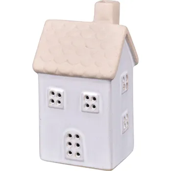 Vánoce Svítící DŮM LED porcelánový 8x7x16cm