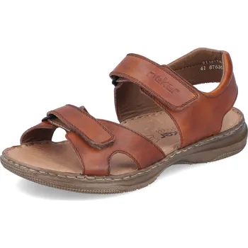 Pánské sandále PÁNSKÉ SANDÁLY RIEKER 21461-24 HNĚDÁ Barva: HNĚDÁ, Velikost: 44