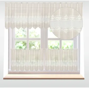 Záclona Záclona batist, Ornament a tyl metráž, béžová