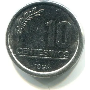 Sběratelství URUGUAY. 10 centésimos 1994.