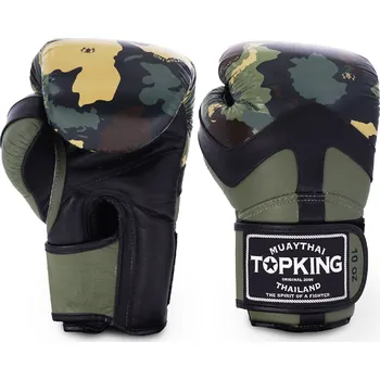 Boxerské rukavice Boxerské rukavice TOP KING - maskáčově zelené - TKBGCF_BOXGN Velikosti: 16 oz