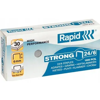 Spona do sešívačky Kancelářské sešívací sponky ocelové vel. 24/6 1000 ks Rapid Strong - Spolehlivě sešívají