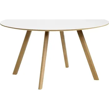 Jídelní stůl Stůl Hay CPH25 deska bílý laminát podnoží lakovaný dub Ø120 v.73