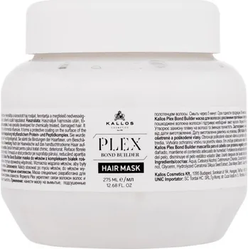 Vlasová regenerace Kallos Plex Bond Builder Hair Mask - Obnovující maska pro chemicky ošetřené a poškozené vlasy 1000 ml