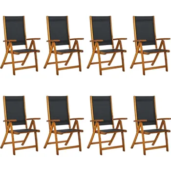 Skládací zahradní židle 2 ks masivní akácie a textilen