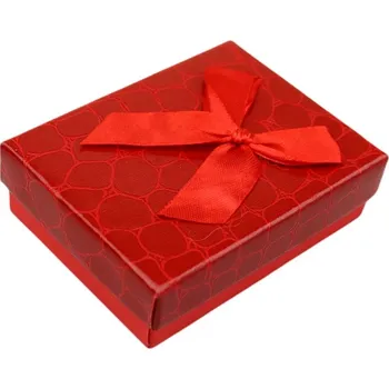 Dárková krabička Pro Háčkování Krabička s mašlí 7x9x3 cm krokodýl červená