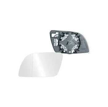 Auto zrcátko Sklo levého zpětného zrcátka VOLKSWAGEN POLO (9N) | 2001-2005 | vyhřívané | chromové | asférické | TAIWAN |