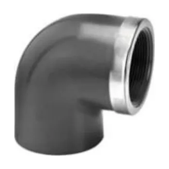 Technika k zahradnímu jezírku PVC 50x1 1/2" koleno 90° vnitřní závit + kovový kruh PN16