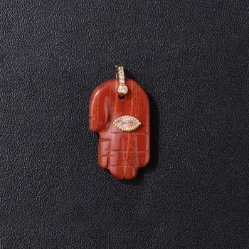 Přívěsek Fatimina ruka přívěsek ochranný amulet | Přívěsek, talisman - Č.6 Červený kámen