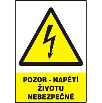 Pozor - napětí životu nebezpečné ! 210x297 mm - plast