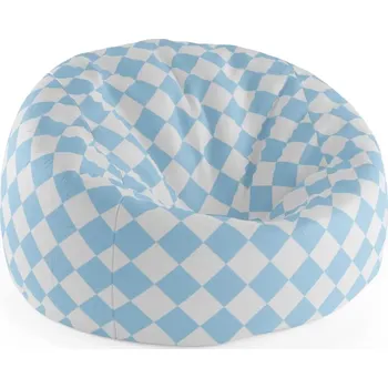 Sedací pytel Sablio Sedací vak Cocoon Bílomodré kosočtverce - 115 x 75 cm x 45 cm - Sablio