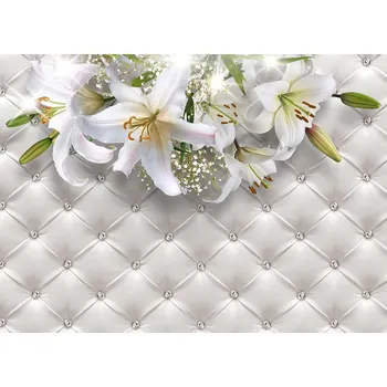 Tapeta Malvis 3D Kůže s liliemi 144 x 105 cm