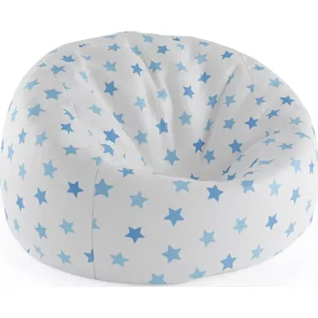 Sedací pytel Sablio Sedací vak Cocoon Modré hvězdy na bílé - 115 x 75 cm x 45 cm - Sablio