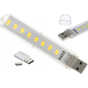 Lampička USB lampička ACS 5V USB 8LED ciepłe