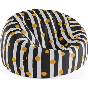 Sedací pytel Sablio Sedací vak Cocoon Pruhy a puntíky - 115 x 75 cm x 45 cm - Sablio