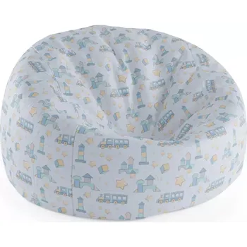 Sedací pytel Sablio Sedací vak Cocoon Stavebnice a vláčky - 115 x 75 cm x 45 cm - Sablio
