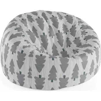 Sedací pytel Sablio Sedací vak Cocoon Šedé stromky - 115 x 75 cm x 45 cm - Sablio