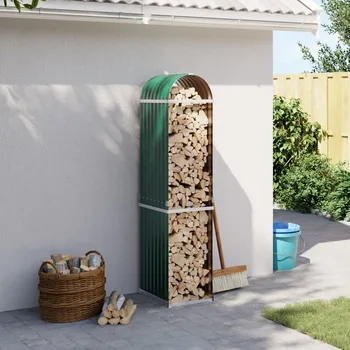 Stojan na dřevo stříbrný 120 x 45 x 100 cm pozinkovaná ocel