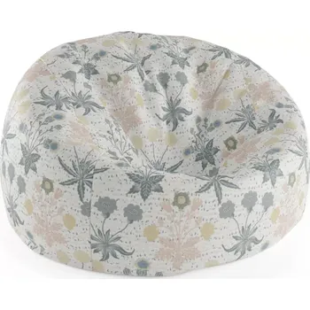 Sedací pytel Sablio Sedací vak Cocoon Šedé květiny - 115 x 75 cm x 45 cm - Sablio
