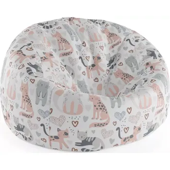 Sedací pytel Sablio Sedací vak Cocoon Malované kočičky - 115 x 75 cm x 45 cm - Sablio